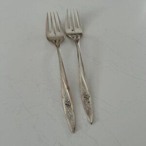 Vintage Community Flatware Morning Rose Salad Forks